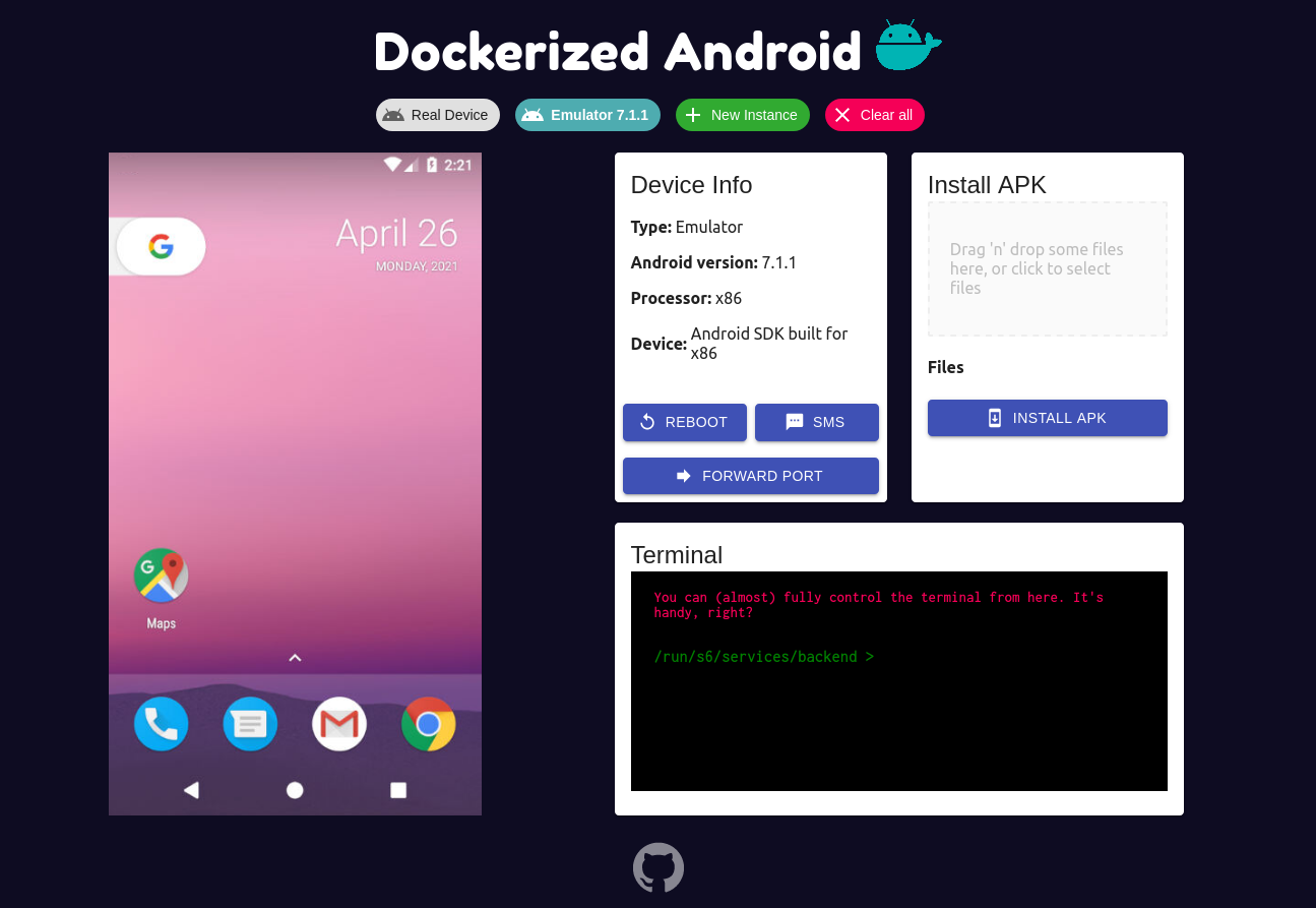 Dockerized Android showcase